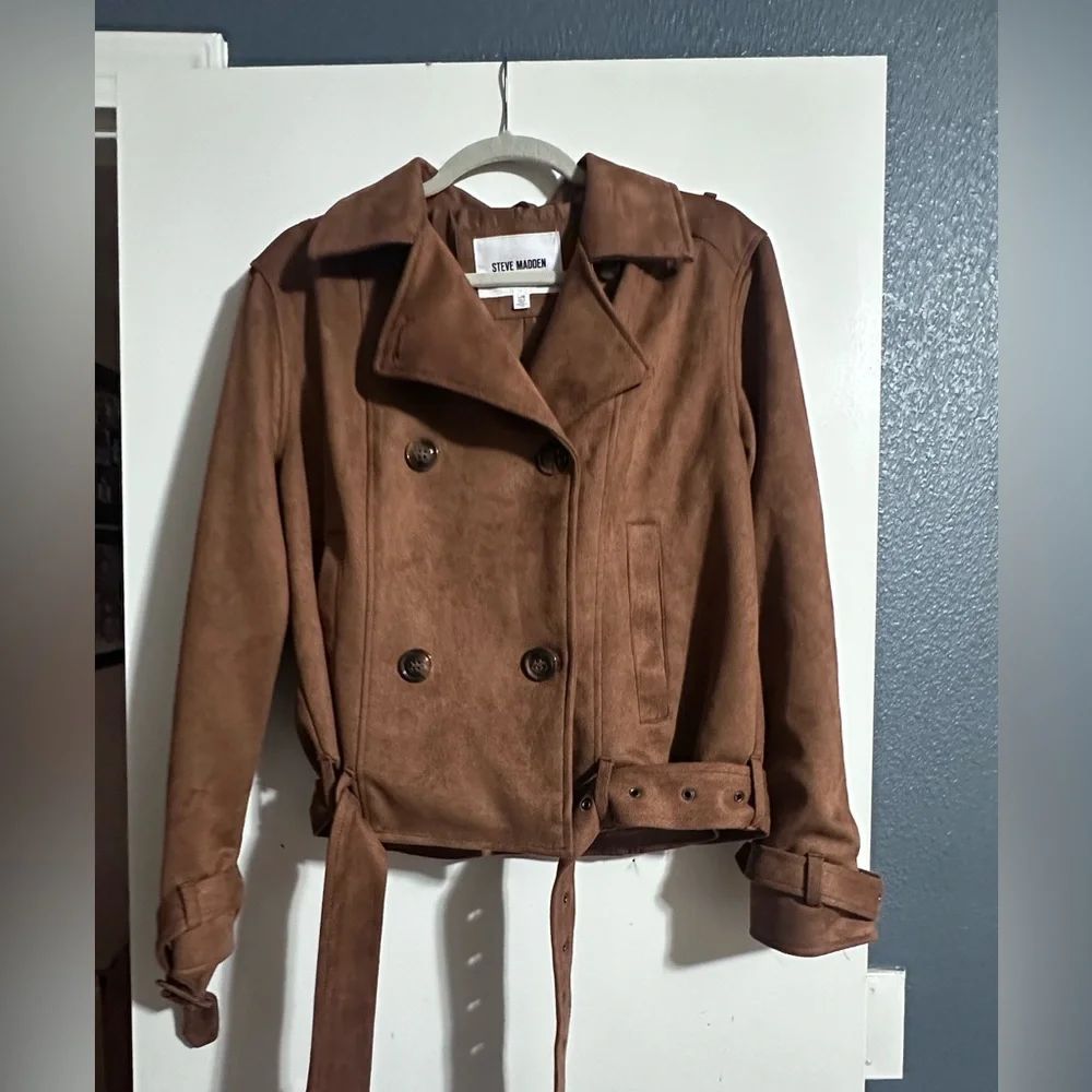 Steve Madden Faux Suede Tan Jacket Size‎ Large - Picture 5 of 10